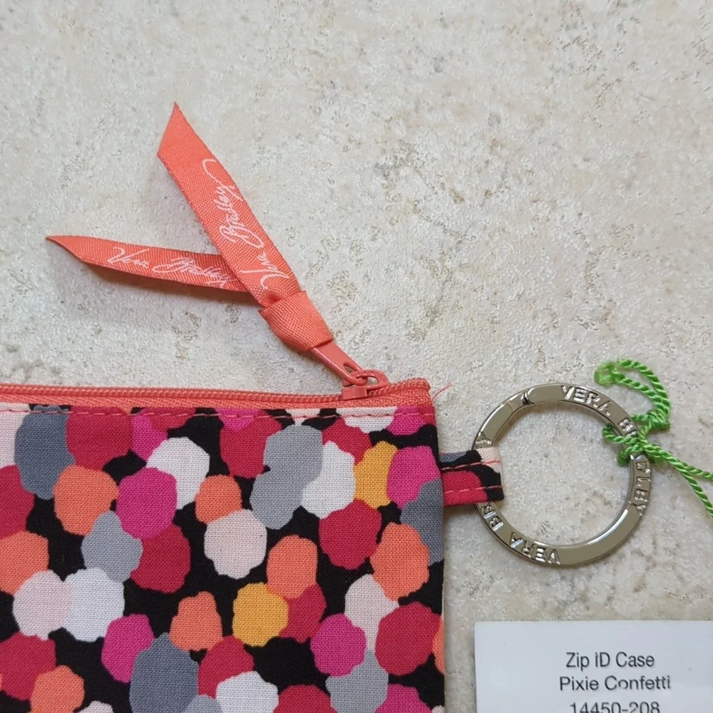 Vera Bradley Pink Confetti Zip ID Case